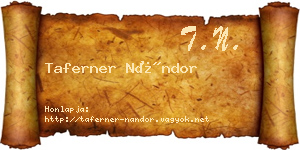 Taferner Nándor névjegykártya